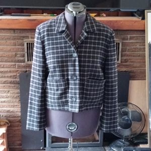 Harris Wallace Plaid Blazer